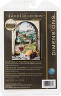 🖼️ dimensions gold collection cross stitch kit, dreaming of tuscany, 18 count ivory aida fabric, 5'' x 7'' size logo