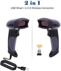 img 3 attached to 🔍 BEVA Wireless Handheld Barcode Scanner - 2-in-1 Scanner for POS, PC, Laptop, and Computer, with 2.4GHz Wireless & USB 2.0 Wired Connection - 1D Laser Barcode Reader