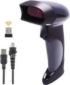 img 4 attached to 🔍 BEVA Wireless Handheld Barcode Scanner - 2-in-1 Scanner for POS, PC, Laptop, and Computer, with 2.4GHz Wireless & USB 2.0 Wired Connection - 1D Laser Barcode Reader