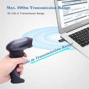 img 2 attached to 🔍 BEVA Wireless Handheld Barcode Scanner - 2-in-1 Scanner for POS, PC, Laptop, and Computer, with 2.4GHz Wireless & USB 2.0 Wired Connection - 1D Laser Barcode Reader