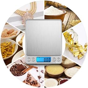 img 1 attached to 📏 AMIR Digital Kitchen Scale - 500g/ 0.01g - Portable Pocket Jewelry Scale - Includes 100g Calibration Weight - Cooking Food Scale with Back-Lit LCD Display - Stainless Steel - Auto Off, Tare, PCS - 2 Trays - 6 Units Available