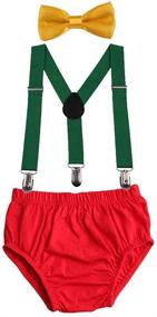img 4 attached to GUCHOL Birthday Outfit Bloomers Suspenders Boys' Accessories and Suspenders