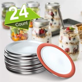 img 4 attached to 🔒 24-Count Split-Type Regular Mouth Canning Lids for Ball, Kerr Jars: Leak-proof & Airtight Seal, Food Grade Material - Silver/70 MM