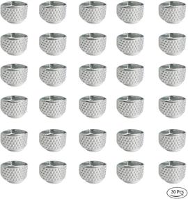 img 2 attached to 🧵 Discover LGEGE's 30-Piece Silver Toned Vintage DIY Crafts Metal Sewing Thimbles - Finger Thimble Protector Shield - Ring Shape Thimbles Protector