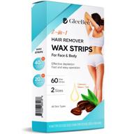 🧖 gleebee hair removal wax strips: effortlessly remove unwanted hair from face, brow, armpit, bikini, and legs - includes 20 facial wax strips, 40 body wax strips, and 6 calming oil wipes logo