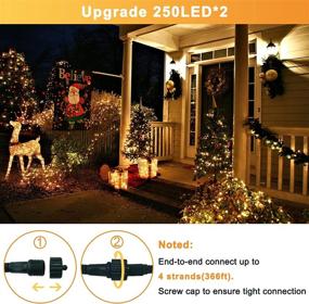 img 3 attached to 🎄 JMEXSUSS 500 LED Christmas Lights: Extendable 183ft Warm White Fairy Twinkle String Lights for Indoor Outdoor Xmas Decoration - Waterproof, 8 Modes, Green Wire (250 LEDsx2)