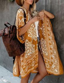 img 3 attached to 👗 Stylish Women's Floral Kimonos: Perfect Swimsuit Cover Ups for Your Beach Vacation