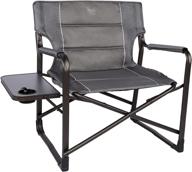 🪑 ultimate comfort and durability: timber ridge oversized directors chairs with side table – heavy duty camping chair supporting up to 600 lbs weight capacity (gray) logo