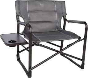 img 4 attached to 🪑 Ultimate Comfort and Durability: TIMBER RIDGE Oversized Directors Chairs with Side Table – Heavy Duty Camping Chair supporting up to 600 Lbs Weight Capacity (Gray)