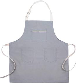 img 4 attached to ReHaffe Aprons with Pockets - Adjustable Plus Size Aprons for Men and Women, Durable Cotton Canvas Thick Aprons for Kitchen and Grill
