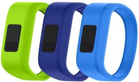 img 4 attached to 📱 NotoCity Compatible Garmin Vivofit 3 Watch Band - Stylish Sport Watch Strap for Garmin Vivofit JR/Vivofit JR 2/Vivofit 3 - Blue/Green/Dark Blue (Small)