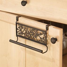 img 1 attached to Efficient Storage Solution: iDesign Vine Over-the-Cabinet Kitchen Dish Towel Bar Holder - Bronze