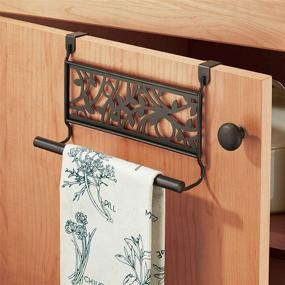 img 2 attached to Efficient Storage Solution: iDesign Vine Over-the-Cabinet Kitchen Dish Towel Bar Holder - Bronze