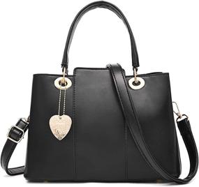 img 3 attached to 👜 Stylish Women's Top Handle Satchel Handbags: PU Leather, Multi Pockets, Shoulder Bags