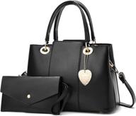 👜 stylish women's top handle satchel handbags: pu leather, multi pockets, shoulder bags logo