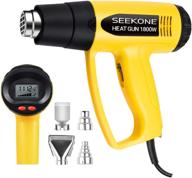 🔥 seekone 1800w heat gun kit - hot air gun with large digital lcd display, adjustable temperature (212°f-1112°f) settings, 4 nozzles - ideal for paint removal, pvc shrinkage, and crafts logo