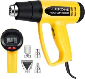 img 4 attached to 🔥 SEEKONE 1800W Heat Gun Kit - Hot Air Gun with Large Digital LCD Display, Adjustable Temperature (212°F-1112°F) Settings, 4 Nozzles - Ideal for Paint Removal, PVC Shrinkage, and Crafts