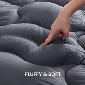 img 3 attached to 🛌 Sleep Zone Grey Full Mattress Topper Cover: Cooling Ultra Soft Fluffy Cushioning, Deep Pocket 8-21 Inch, Down Alternative Bed Topper