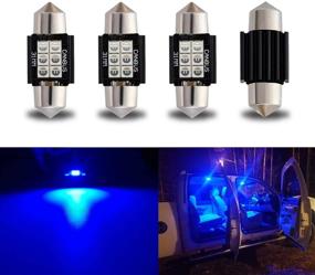 img 4 attached to 🔵 iBrightstar Error Free 31mm DE3175 DE3021 Festoon LED Bulbs - Ultra Bright 9-30V for Interior Map Dome Lights and License Plate Courtesy Lights in Blue