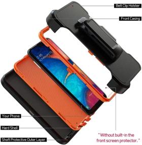 img 3 attached to 📱 Samsung Galaxy A20/A30 Case: Heavy Duty Shockproof Protector with Belt Clip Holster (Black & Orange)