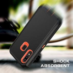 img 2 attached to 📱 Samsung Galaxy A20/A30 Case: Heavy Duty Shockproof Protector with Belt Clip Holster (Black & Orange)