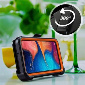 img 1 attached to 📱 Samsung Galaxy A20/A30 Case: Heavy Duty Shockproof Protector with Belt Clip Holster (Black & Orange)