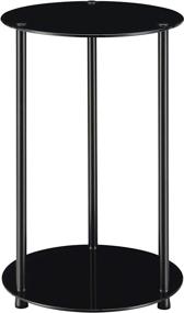 img 3 attached to 🏢 Convenience Concepts Designs2Go Black Glass Classic 2-Tier Round End Table