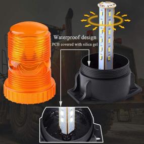 img 1 attached to Magnetic Amber LED Strobe Lights - Enhance Safety on Forklifts, Golf Carts, UTVs, Cars, Trucks, and Tractor with WOWTOU 12V 24V Flashing Beacon