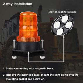 img 3 attached to Magnetic Amber LED Strobe Lights - Enhance Safety on Forklifts, Golf Carts, UTVs, Cars, Trucks, and Tractor with WOWTOU 12V 24V Flashing Beacon