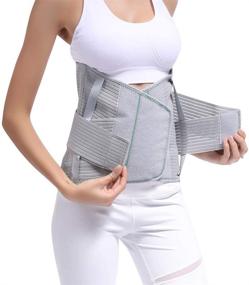 img 4 attached to 👍 TANDCF XL Back Support Brace - Adjustable Lumbar Support Belt for Women & Men - Waist Trainer Belt for Entire Back Pain Relief - Maintains Spine Alignment & Safety