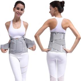 img 3 attached to 👍 TANDCF XL Back Support Brace - Adjustable Lumbar Support Belt for Women & Men - Waist Trainer Belt for Entire Back Pain Relief - Maintains Spine Alignment & Safety