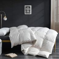 🛏️ luxurious king size organic cotton down comforter - apsmile feather duvet, 750 fill-power, medium warmth, ivory white, all seasons logo