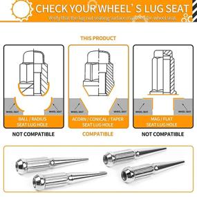 img 2 attached to 🔩 MIKKUPPA 24 шт. Шпильковые гайки из хромированной стали 14x1.5, M14x1.5 Шпильковые гайки для колес Chevy Silverado 1500 2500 3500, F-150 F-250 F-350, 4,4" высокие гайки с замком и ключом для замены