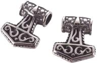 🔨 pack of 10 chgcraft antique silver viking thor's hammer pendants - 304 stainless steel hammer charms with celtic knot beads for jewelry making, bracelets, necklaces - 20x17x6mm logo