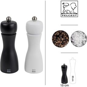 img 1 attached to Peugeot Tahiti 8 Inch Black Pepper Mill & White Salt Mill Set – Elegant Seasoning Duo