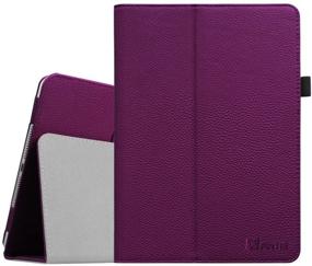 img 4 attached to 📱 Fintie Folio Case for iPad Air 2: Premium Vegan Leather Slim Fit Cover in Purple – Smart Stand, Auto Sleep/Wake Feature