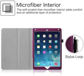 img 2 attached to 📱 Fintie Folio Case for iPad Air 2: Premium Vegan Leather Slim Fit Cover in Purple – Smart Stand, Auto Sleep/Wake Feature