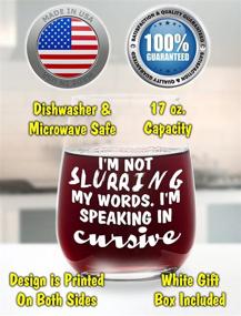 img 1 attached to 🍷 Stemless Funny Wine Glass - I'm Not Slurring My Words, I'm Speaking in Cursive - Affordable Gift Below $15!