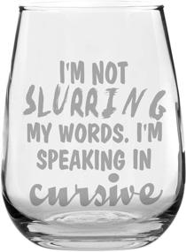 img 2 attached to 🍷 Stemless Funny Wine Glass - I'm Not Slurring My Words, I'm Speaking in Cursive - Affordable Gift Below $15!