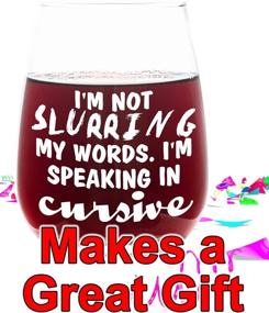 img 3 attached to 🍷 Stemless Funny Wine Glass - I'm Not Slurring My Words, I'm Speaking in Cursive - Affordable Gift Below $15!