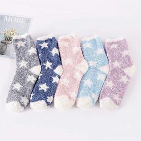 img 3 attached to 🧦 Winter Women's Fluffy Sleep Socks - Fleece Fuzzy, Athletic, Warm & Plush Cozy Socks