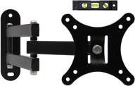 📺 ryehaliligear full motion articulating swivel tilting single flat screen lcd tv wall mount bracket (14"-24") - vesa 75 and 100 compatible – 40 lb capacity, black logo