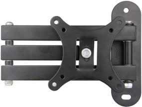 img 1 attached to 📺 Ryehaliligear Full Motion Articulating Swivel Tilting Single Flat Screen LCD TV Wall Mount Bracket (14"-24") - VESA 75 and 100 Compatible – 40 lb Capacity, Black