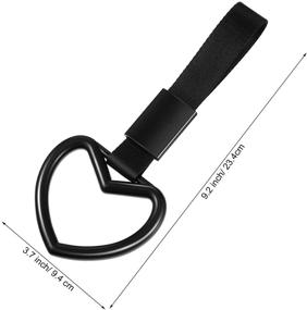 img 2 attached to ❤️ Black Heart-Shaped Car Hand Strap Decorative Warning Loops - Set of 4 Tsurikawa Rings for Enhanced Car Interior and Exterior Decoration