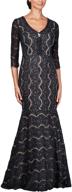 long v-neck fit and flare lace dress for women by alex evenings logo