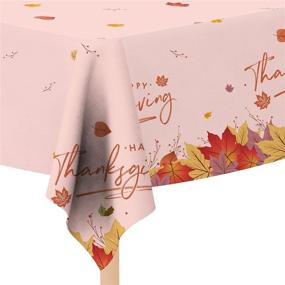 img 3 attached to Thanksgiving Tablecloth Disposable Waterproof Tablecover
