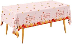 img 4 attached to Thanksgiving Tablecloth Disposable Waterproof Tablecover