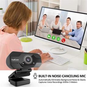 img 3 attached to 📷 TedGem Webcam for Laptop USB, PC Camera Webcam with Microphone for Streaming, Video Calling, Recording & Gaming - Compatible with Windows, Android, Linux (Black)