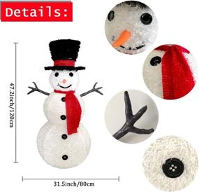 img 1 attached to 🎅 47-Inch Pre-Lit Snowman with Clear Lights - Outdoor Holiday Yard Sculpture Christmas Decor: MINILIFE