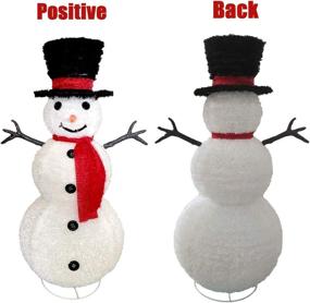 img 2 attached to 🎅 47-Inch Pre-Lit Snowman with Clear Lights - Outdoor Holiday Yard Sculpture Christmas Decor: MINILIFE